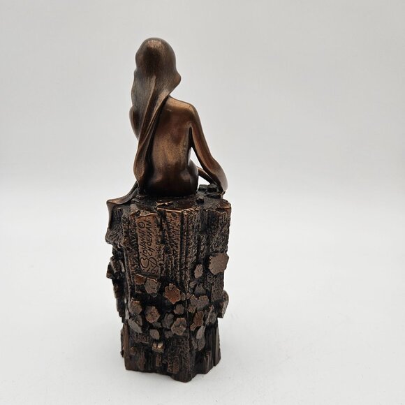 Vintage 1977 Giovanni Schoeman Cold Cast Bronze Sculpture Wood Nymph - Picture 3 of 9